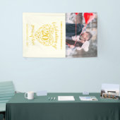 20e verjaardag hart gepersonaliseerde foto gouden spandoek (Beurs)