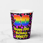 20e verjaardag: Het liefhebbende Kunstpatroon, Reg Papieren Bekers (Achterkant)