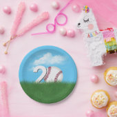 20e verjaardag honkbal in groen gras papieren bordje (Feest)