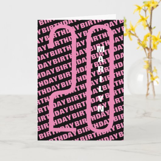 20e verjaardag in het roze kaart (Gele Bloem)