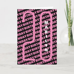 20e verjaardag in het roze kaart