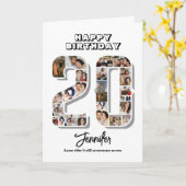 20e verjaardag Jubileum nummer 20 fotocollage Kaart (Gele Bloem)