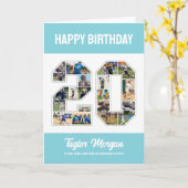 20e verjaardag Jubileum nummer 20 fotocollage Kaart (Gele Bloem)