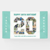 20e verjaardag Jubileum nummer 20 fotocollage Spandoek (Horizontaal)