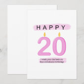 20e verjaardag Kaart (Voorkant / Achterkant)