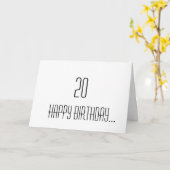 20e verjaardag kaart (Gele Bloem)