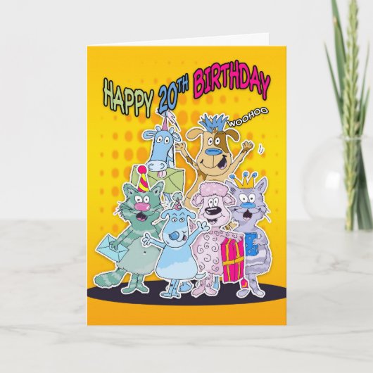20e Verjaardag Kaart - Moonies Doodlematoons (Voorkant)