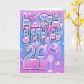 20e verjaardag Kaart schattig met kleine stinkdier (Gele Bloem)