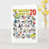 20e Verjaardag Kaart voor Jongens of Meisjes (Gele Bloem)