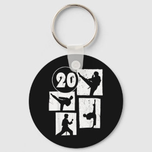 20e verjaardag Karate Taekwondo 20 jaar oude jonge Sleutelhanger