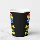 20e verjaardag: Kleurrijk, Leuk, Spannend, Regenbo Papieren Bekers (Rechts)