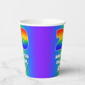 20e verjaardag: kleurrijk, vun regenboogpatroon # papieren bekers (Links)