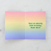 20e verjaardag: kleurrijke regenboog # 20, aangepa kaart (Binnen)