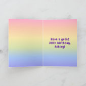 20e verjaardag: kleurrijke regenboog # 20, aangepa kaart (Binnen)
