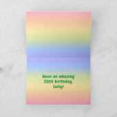 20e verjaardag: kleurrijke regenboog # 20, aangepa kaart (Binnen)
