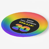 20e verjaardag: kleurrijke regenboog # 20, aangepa papieren bordje (Gekanteld)