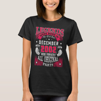 20e verjaardag Legenden geboren in december 2002 T-shirt