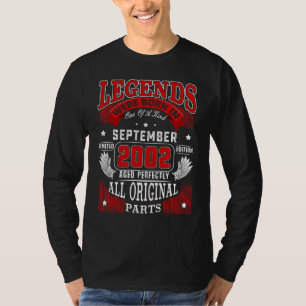20e verjaardag Legends geboren in september 2002 2 T-shirt