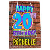 20e verjaardag: Leuk, Urban Graffiti geïnspireerd Medium Cadeauzakje (Voorkant)