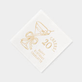 20e verjaardag Martini juicht twintig gepersonalis Folie Servetten (Rechts)