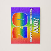 20e verjaardag — Meerkleurig regenboogpatroon "20" Legpuzzel (Verticaal)