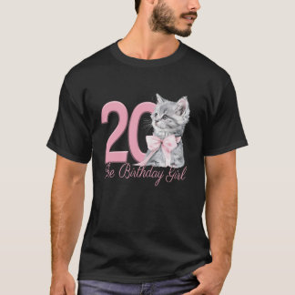 20e Verjaardag Meisje Kattenfeest Kitten Coquette  T-shirt