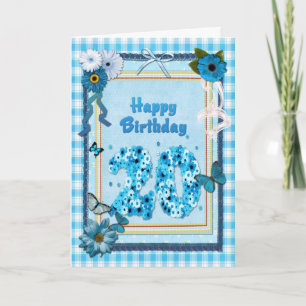 20e verjaardag met een scrapbook-effect kaart