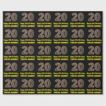 20e verjaardag: Naam & Faux Wood Grain Patroon "20