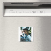 20e verjaardag naam foto datum man blauw wit s magneet (Insitu (Vaatwasser))