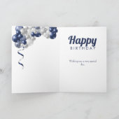 20e verjaardag Navy Blue Balloons Kaart (Binnen)