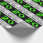 20e verjaardag - Nerdy / Geeky Style "20" en naam Cadeaupapier (Hoek)