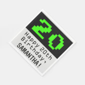 20e verjaardag - Nerdy / Geeky Style "20" en naam Servet (Hoek)