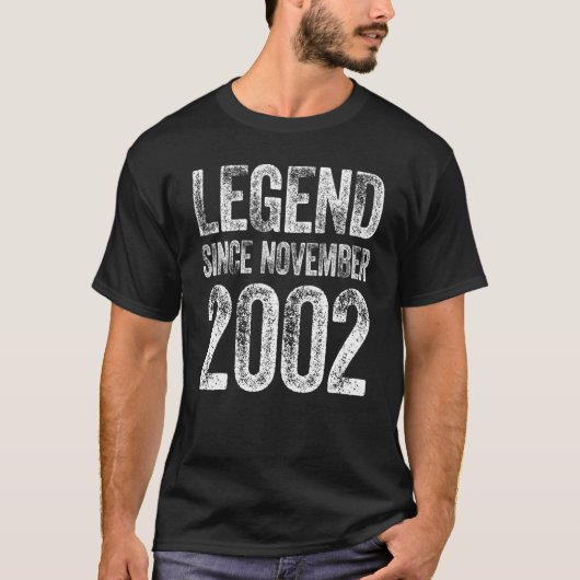 20e verjaardag november geboren 20 jaar nl. t-shirt (Voorkant)