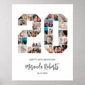 20e verjaardag nummer 20 aangepaste fotocollage poster (Voorkant)