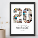 20e verjaardag nummer 20 aangepaste fotocollage poster<br><div class="desc">Vier 20 jaar met dit gepersonaliseerde nummer 20 fotocollage poster. Dit aanpasbare geschenk is ook perfect voor trouwdag. Het is een geweldige manier om waardevolle herinneringen van je bruiloft en getrouwd leven weer te geven. Het poster bevat een collage van foto's die die speciale momenten vastleggen, en het kan worden...</div>
