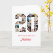 20e verjaardag nummer 20 fotocollage gepersonalise kaart (Gele Bloem)