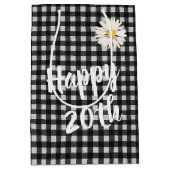 20e verjaardag op Gingham Medium Gift Bag Cadeauzakje (Voorkant)
