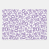 20e verjaardag Paars/White Random Number Pattern W Inpakpapier Vel (Voorkant 2)