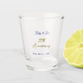 20e verjaardag paarse gouden naam datum elegant shot glas (Voorkant)