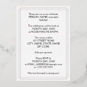 20e verjaardag Partij — Elegant Manuscript + de Na Folie Uitnodiging (Achterkant)