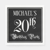 20e verjaardag Partij — Fancy Manuscript + de Naam Servet (Voorkant)