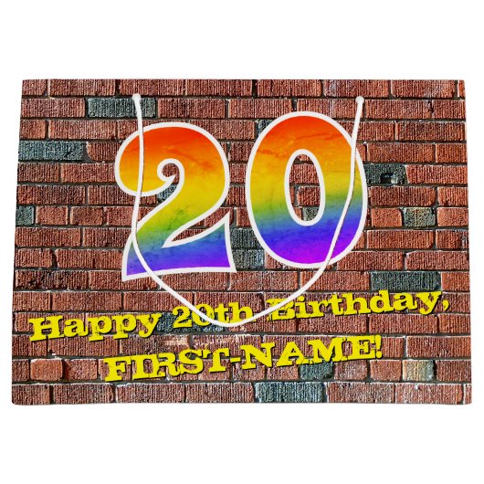 20e verjaardag: Plezier, op graffiti geïnspireerde Groot Cadeauzakje (Voorkant)