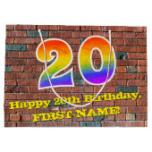 20e verjaardag: Plezier, op graffiti geïnspireerde Groot Cadeauzakje (Achterkant)