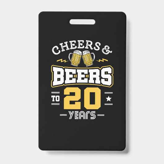 20e verjaardag proost en bier verjaardag badge (Voorzijde)