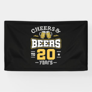 20e verjaardag Proost en bier verjaardag Spandoek
