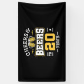 20e verjaardag Proost en bier verjaardag Spandoek (Verticaal)