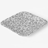 20e verjaardag Random Number Pattern Black/White 2 Papieren Bordje (Gebogen)