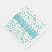 20e verjaardag Random Number Pattern Blauwgroen/Wh Servet (Hoek)