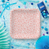 20e verjaardag Random Number Pattern Coral/White 2 Papieren Bordje (Feest)