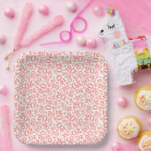 20e verjaardag Random Number Pattern Coral/White 2 Papieren Bordje (Feest)